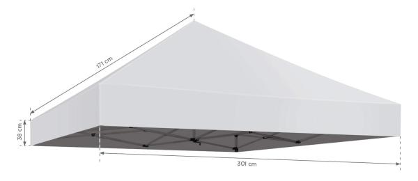 Střecha pro stan 3x3m bílá