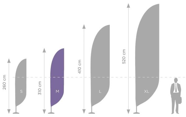 Vlajková konstrukce STANDARD M 350 cm